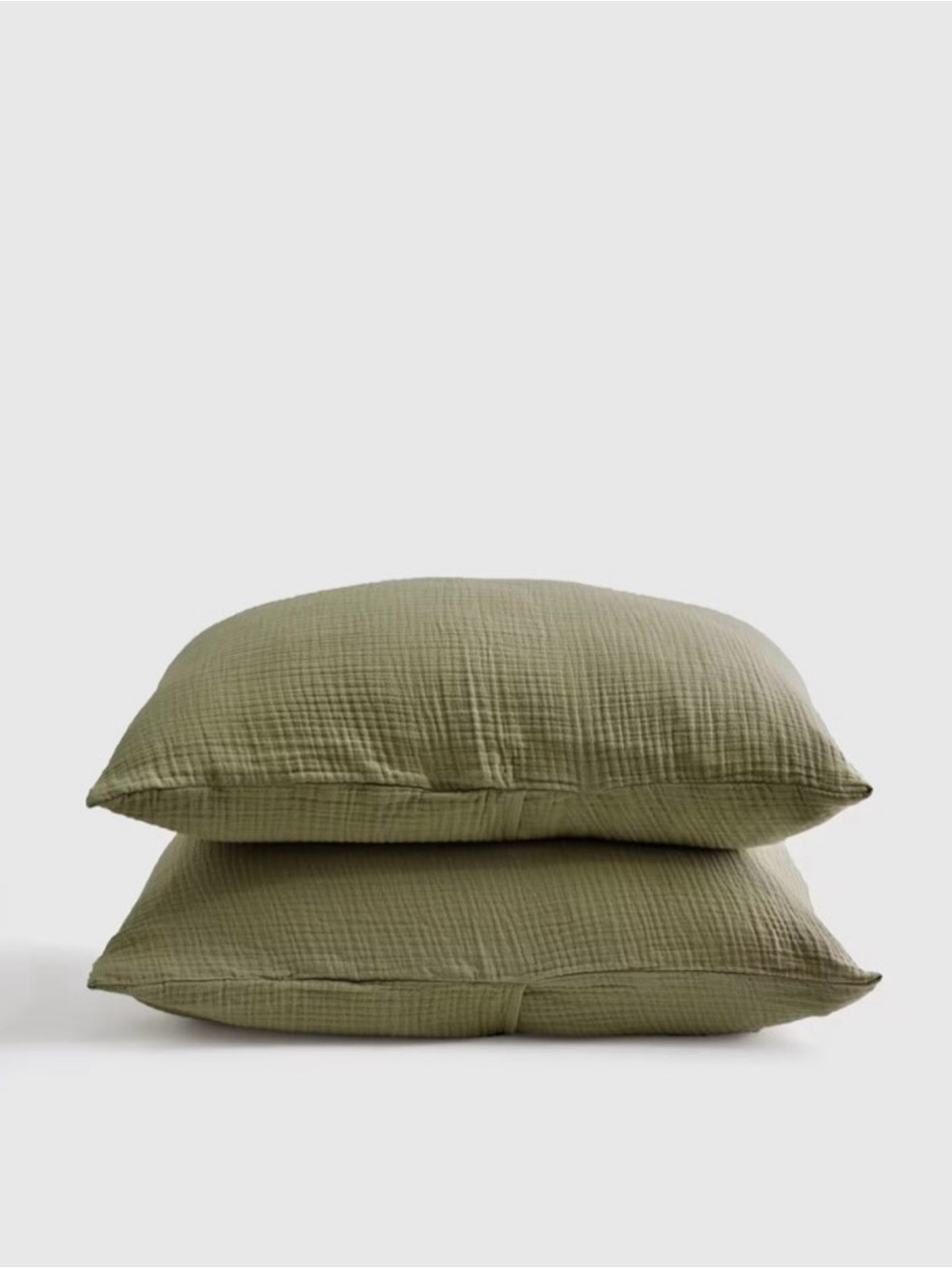 Quince Organic Cotton Gauze Sham set of 2 in Olive- standard